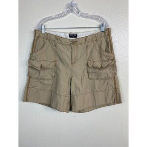 Polo Jeans Ralph Lauren Cargo Shorts Women Size 12 Beige Brown Utility Grunge